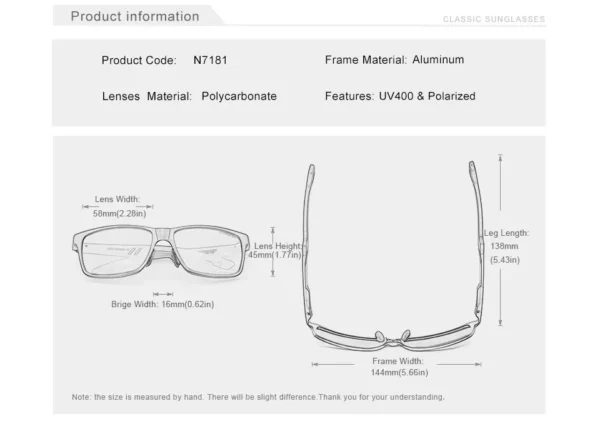 Aluminum Frame Polarized Sunglasses for Men/Woman. - Image 4