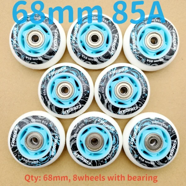 Inline skate wheels - 68mm 68x24mm 85a bearing 608z - 8 wheels/lot - Image 4