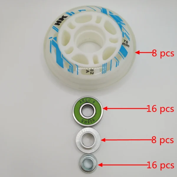 Inline Skates Wheels Sizes 64mm 70mm 72mm 82A 84A - 8 wheels/lot - Image 2