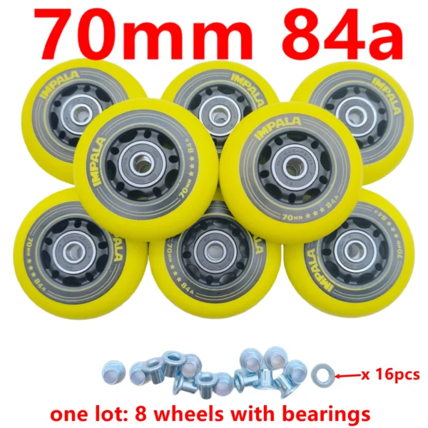 Inline Skates Wheels Sizes 64mm 70mm 72mm 82A 84A - 8 wheels/lot - Image 3