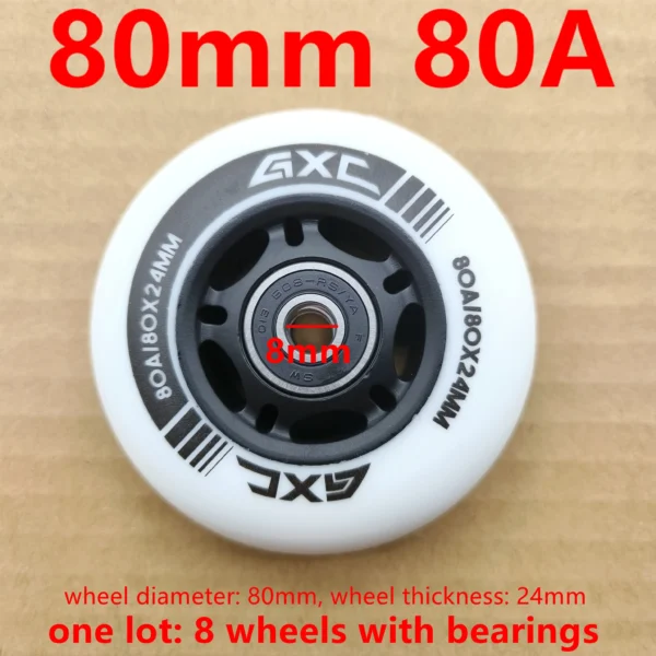 Inline Skate Wheels, Sizes: 72mm 76mm 80mm - 8 wheels/lot - Image 2