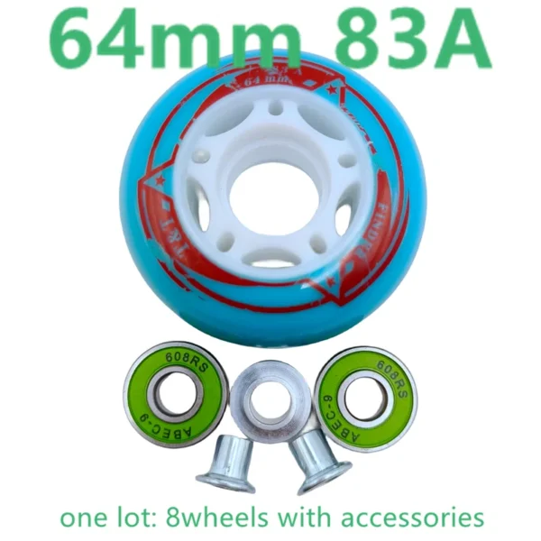 Inline Skates Wheels Sizes 64mm 70mm 72mm 82A 84A - 8 wheels/lot - Image 8