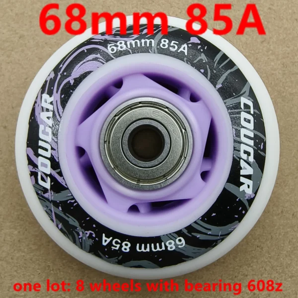 Inline skate wheels - 68mm 68x24mm 85a bearing 608z - 8 wheels/lot - Image 5