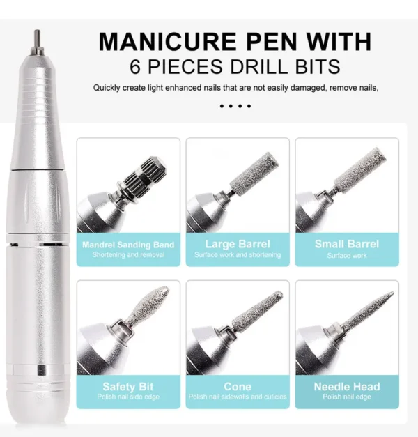 Professional Electric Nail Drill Machine V2 - 45000RPM - Image 8