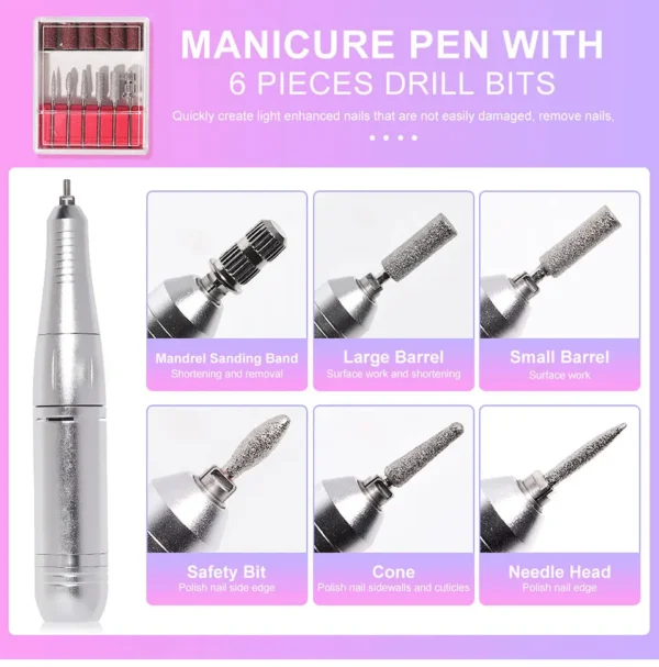 Professional Electric Nail Drill Machine v6 - 45000RPM - Image 8