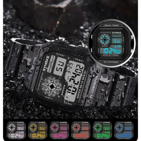 Sports Luminous Multifunction Waterproof  Watch - Seven Clours of light - Image 4