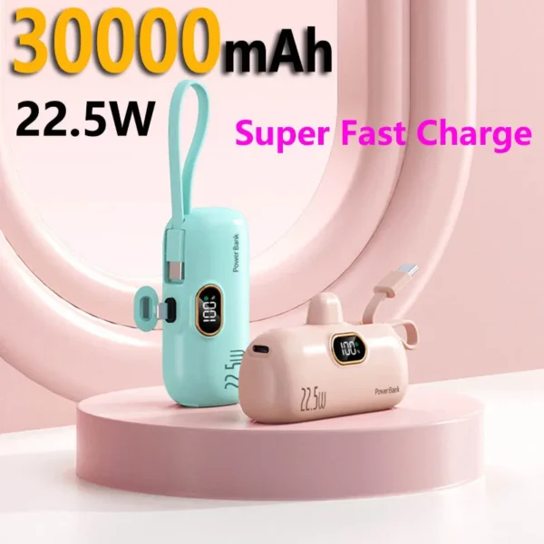 Mini Mobile Power Bank 30000mah Portable Fast Charging